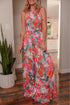 Enchanted Floral Print Smocked Halter Neck Wide Leg Jumpsuit